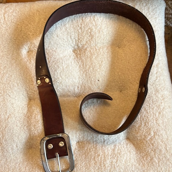 Lucky brand cognac leather belt sz 30 (S/M) with silver buckle - Picture 1 of 5
